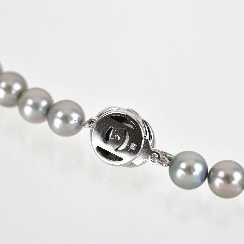 美品TASAKIパールネックレス　8ミリ TASAKI タサキ グレーパール ネックレス 43cm 真珠 8.0~8.5mm