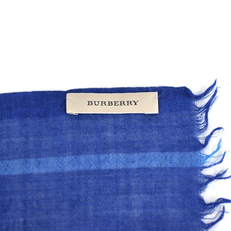 BURBERRY バーバリー　チェック柄 ストール ブルー系　日除け　羽織 BURBERRY バーバリー チェック柄 ストール ブルー系 日除け 羽織