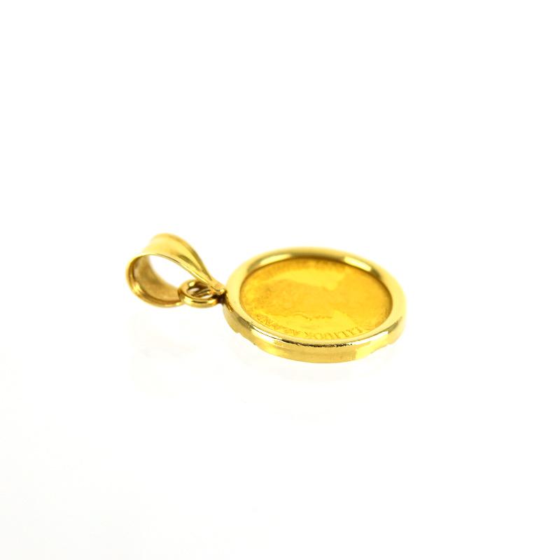 ペンダントトップ ロイヤルハワイアンコイン 1/20oz 2.2g K24×K14 24金