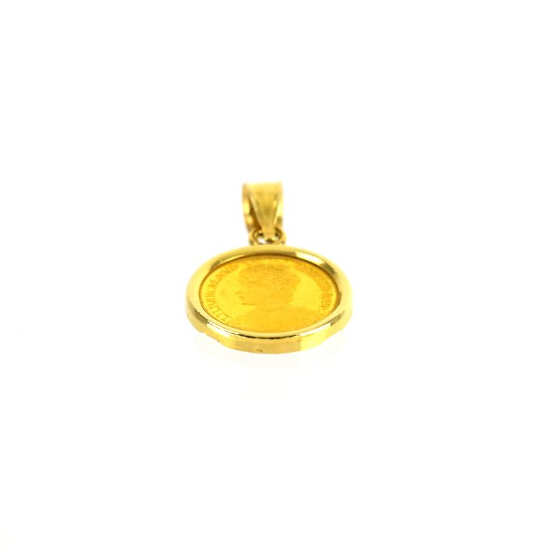 ペンダントトップ ロイヤルハワイアンコイン 1/20oz 2.2g K24×K14 24金