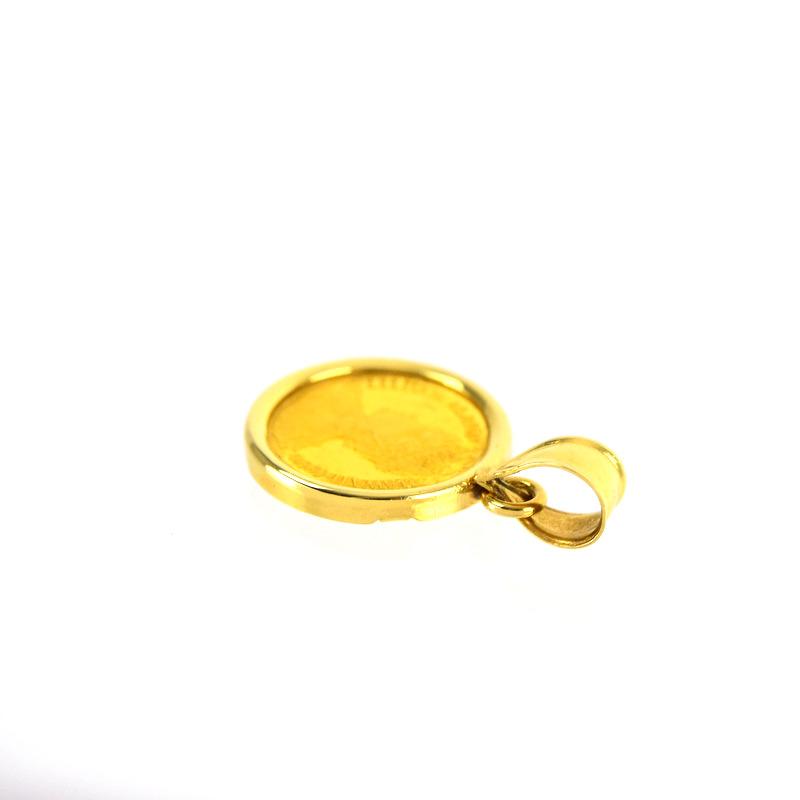 ペンダントトップ ロイヤルハワイアンコイン 1/20oz 2.2g K24×K14 24金 