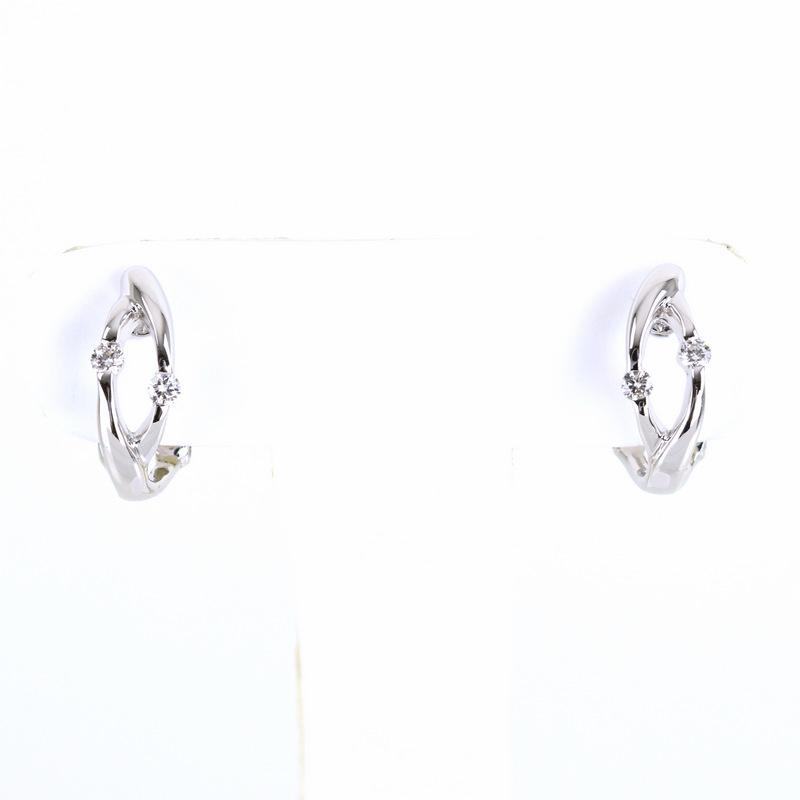 イヤリング レディース ダイヤモンド 0.10ct 0.1ct 18金 18k ホワイト  