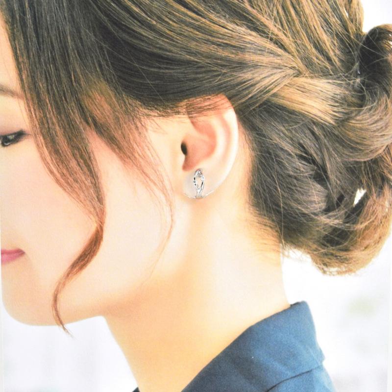 イヤリング レディース ダイヤモンド 0.10ct 0.1ct 18金 18k ホワイト  