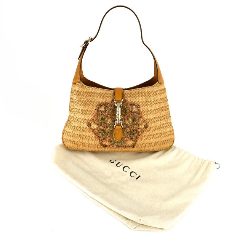 GUCCI（グッチ） ワンショルダー ニュージャッキー レザー×ストロー