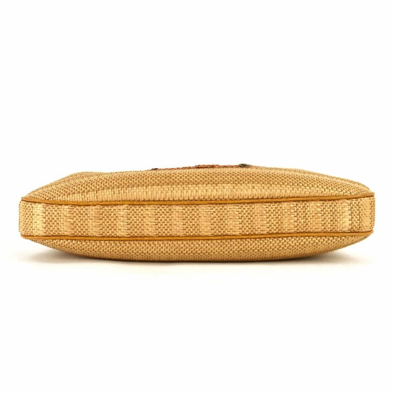 グッチ　ヴィンテージ　スエード ワンショルダーバッグ 　ゴールド金具 GUCCI（グッチ） ワンショルダー ニュージャッキー レザー×ストロー