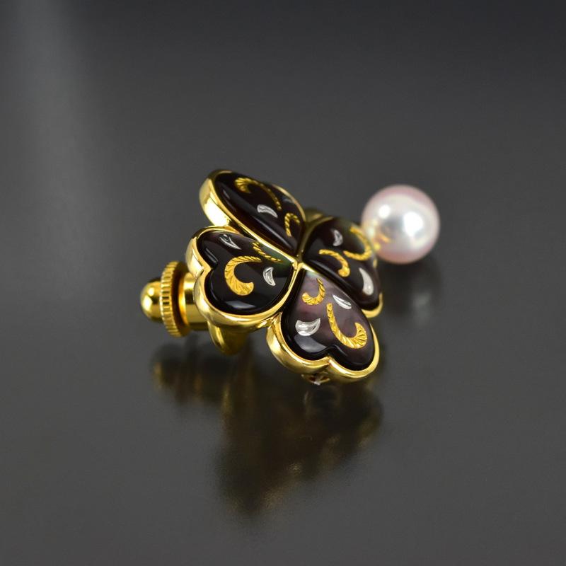 MIKIMOTO（ミキモト） ブローチ 2WAY ピクウェ クローバー 四つ葉