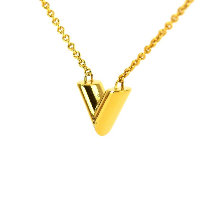 ルイヴィトン　ネックレス・エセンシャル V ゴールド V字型チャーム ネックレス LOUIS VUITTON - ルイヴィトン ネックレス エセンシャルV LV