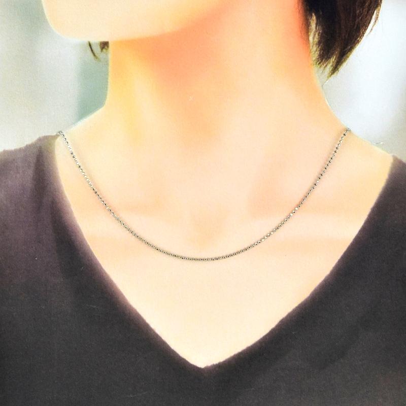 ネックレスチェーン Pt850 ボールチェーン 40.5cm 4.9g チェーンのみ