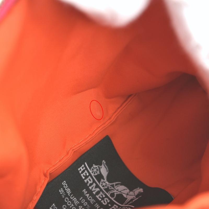 HERMES エルメス ボリードポーチ ピンク系カラー オレンジ系 キャンバス HERMES エルメス ボリードポーチ ピンク系カラー オレンジ系