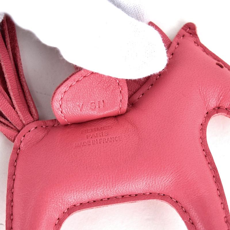 HERMES（エルメス） バッグチャーム ロデオPM ピンク レザー Y刻印