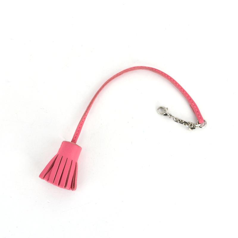 ako　HERMES カルメンバッグチャームピンク レザー キーホルダー HERMES エルメス バッグチャーム カルメンチータ レザー ピンク