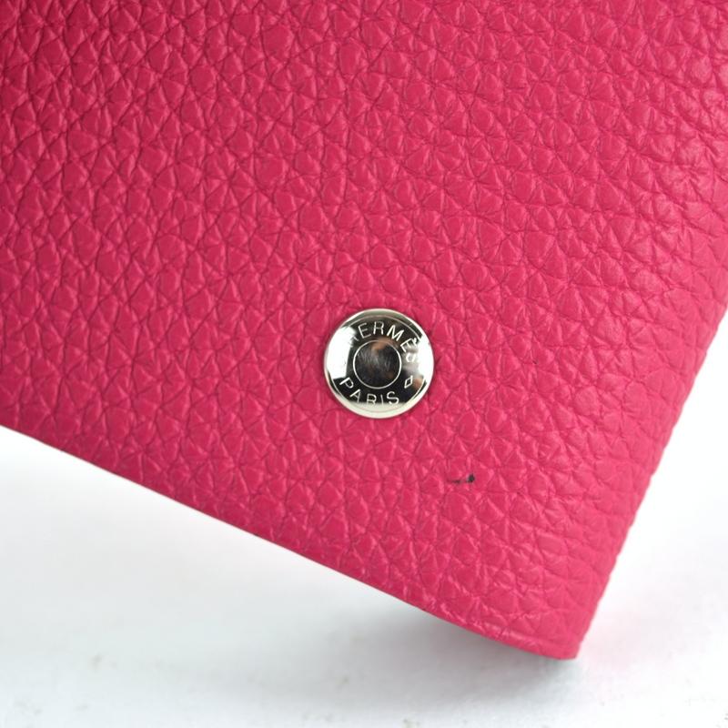 ユリス エルメス ノートカバー ミニ ピンク系 ピンクレッド レザー 革