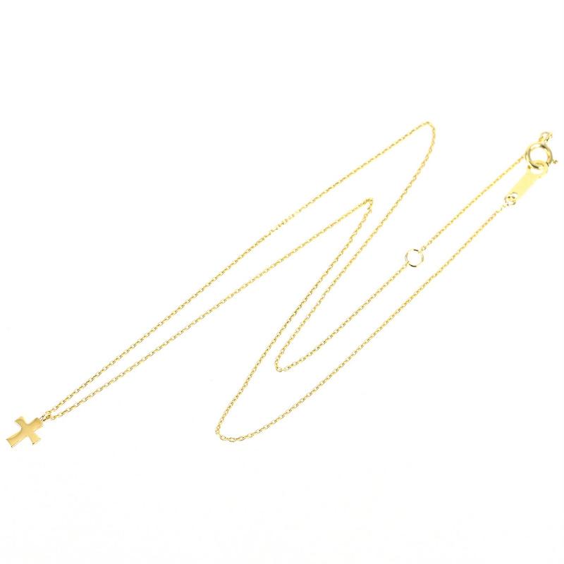 4℃（ヨンドシー） ネックレス クロスモチーフ 10金 10k イエロー