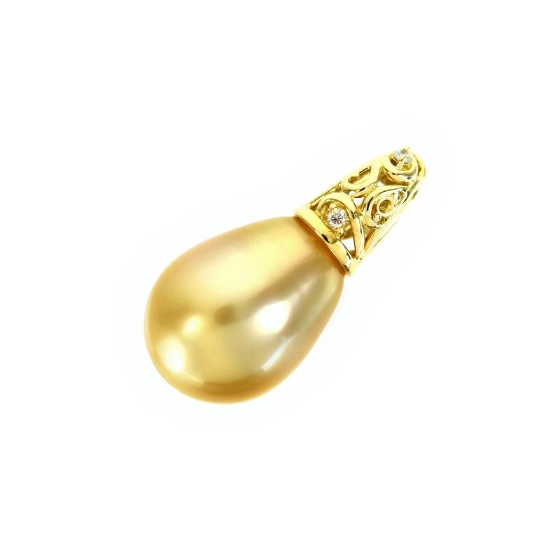 美品　jproducts バロックパール k18 ペンダントトップ yg ゴールデンバロックパール ペンダントトップ K18YG ダイヤ入り