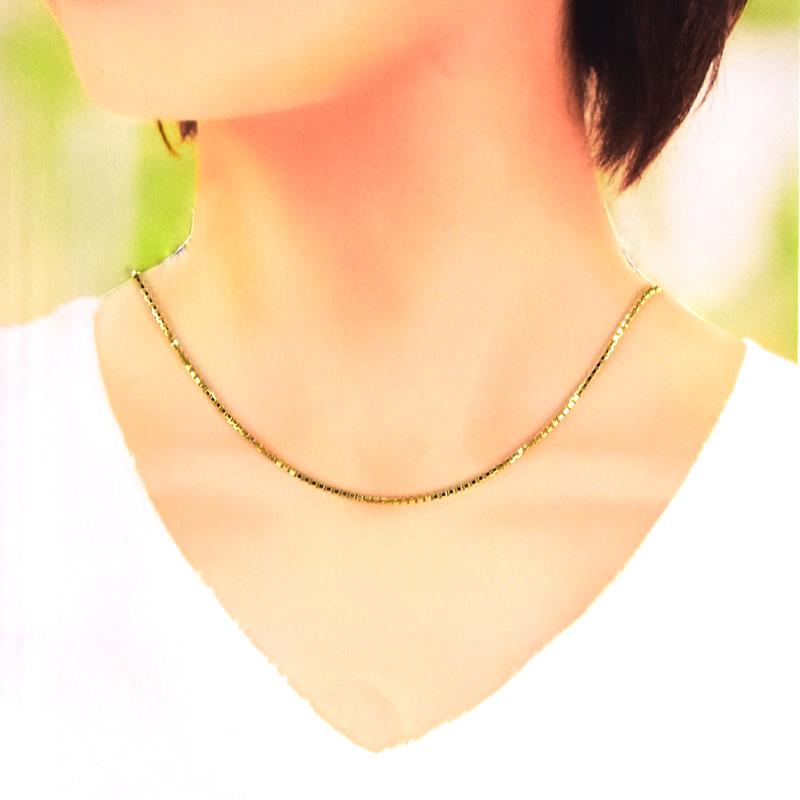 ネックレス レディース 18金 ベネチアンチェーン 39.5cm 10.0g 10g  