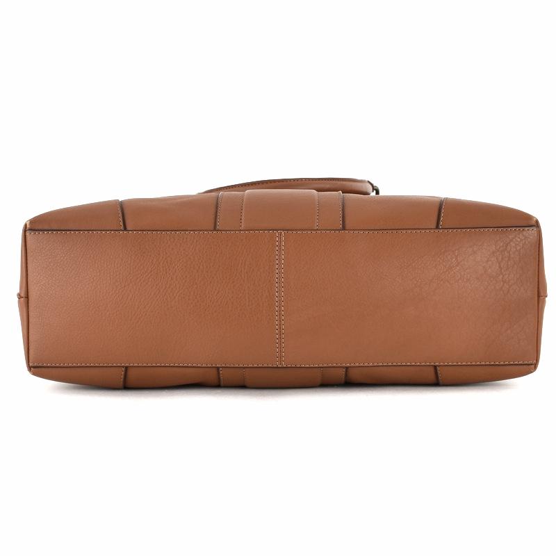 COACH（コーチ） 縦型 2WAYトート 斜め掛け 手提げ ブラウン レザー