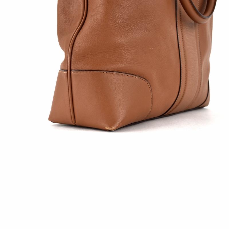 COACH（コーチ） 縦型 2WAYトート 斜め掛け 手提げ ブラウン レザー