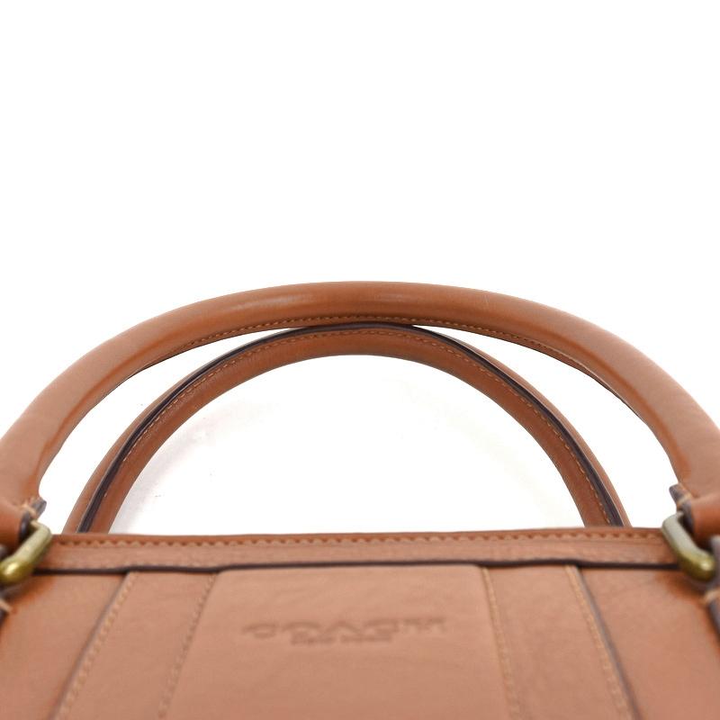 COACH（コーチ） 縦型 2WAYトート 斜め掛け 手提げ ブラウン レザー