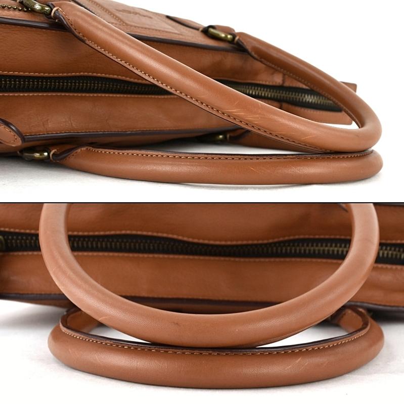 COACH（コーチ） 縦型 2WAYトート 斜め掛け 手提げ ブラウン レザー