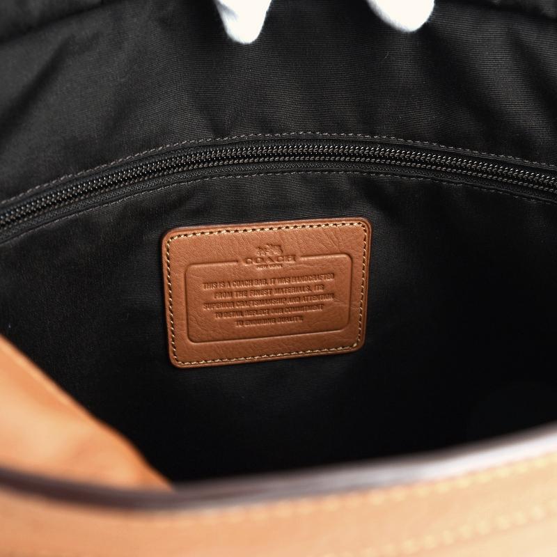 COACH（コーチ） 縦型 2WAYトート 斜め掛け 手提げ ブラウン レザー