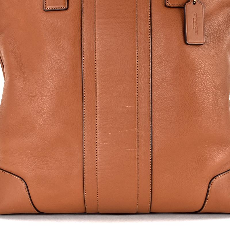 COACH（コーチ） 縦型 2WAYトート 斜め掛け 手提げ ブラウン レザー