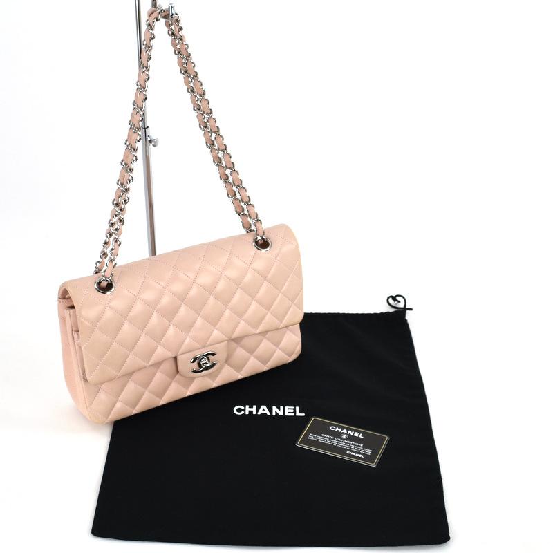 シャネル　マトラッセ Wフラップ　コットン　レザー　チェーンショルダーバッグ CHANEL（シャネル） バッグ チェーンショルダー マトラッセ Wフラップ