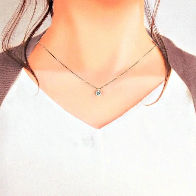 一粒ダイヤネックレス ダイヤモンド 0.532ct ソーティング付 Pt850×900 