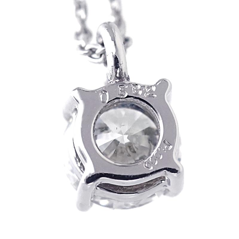 一粒ダイヤネックレス ダイヤモンド 0.532ct ソーティング付 Pt850×900 