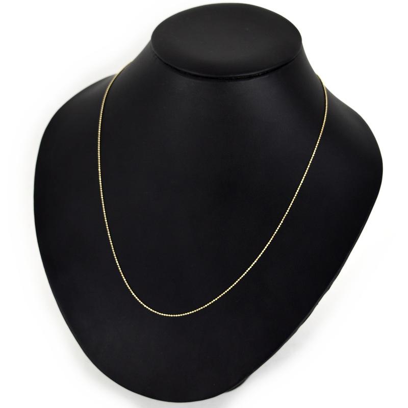 ネックレス 18金 ボールチェーン 51cm アジャスター付き 1.5g ボール