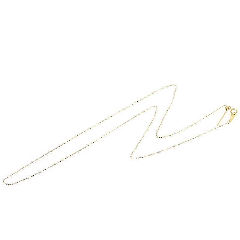 ネックレス 18金 ボールチェーン 51cm アジャスター付き 1.5g ボール