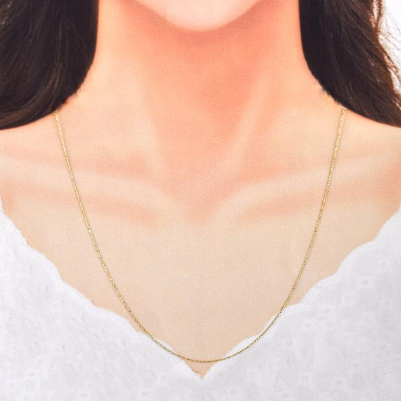 ネックレス 18金 ボールチェーン 51cm アジャスター付き 1.5g ボール