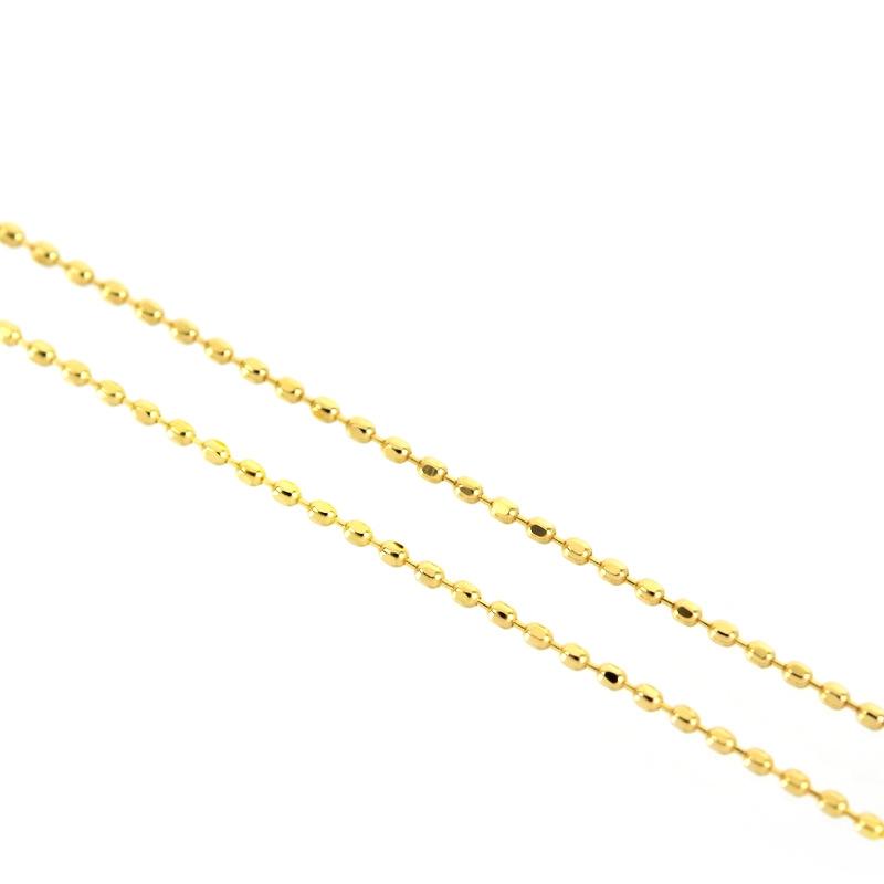 ネックレス 18金 ボールチェーン 51cm アジャスター付き 1.5g ボール