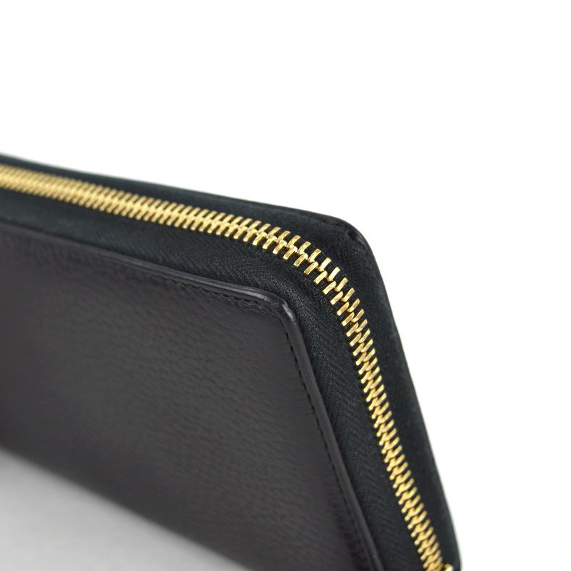 グッチ GUCCI ダブルG ジップアラウンドウォレット 456117 ブラック レザー ユニセックス 長財布 グッチ GUCCI ダブルG ジップアラウンドウォレット 456117 ブラック