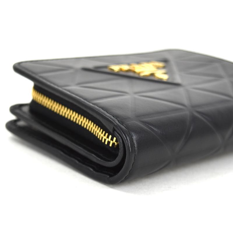 PRADA プラダ 財布 レディース 二つ折り財布 1ML018 レザー NERO PRADA プラダ 財布 レディース 二つ折り財布 1ML018 レザー NERO