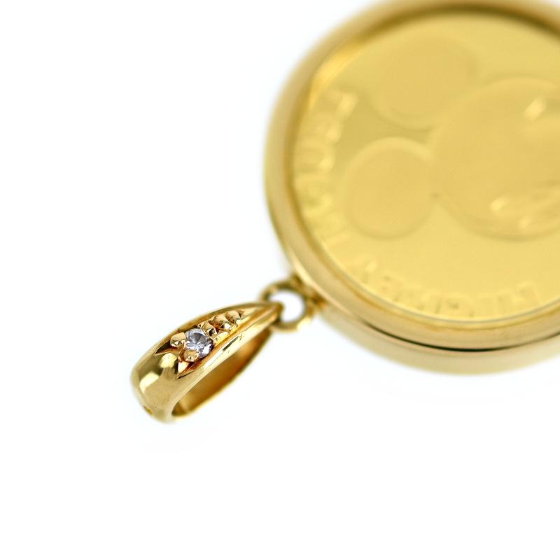 Disney（ディズニー） ペンダントトップ ミッキーマウスコイン K24×K18