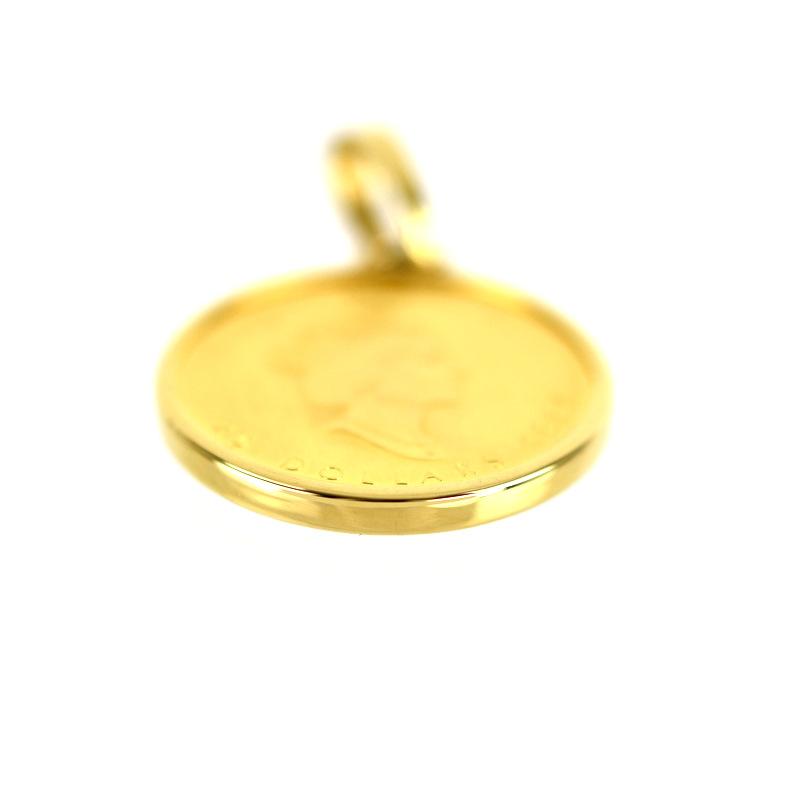 ペンダントトップ メイプルリーフ金貨 1/2oz 17.6g K24×K18 K18YG