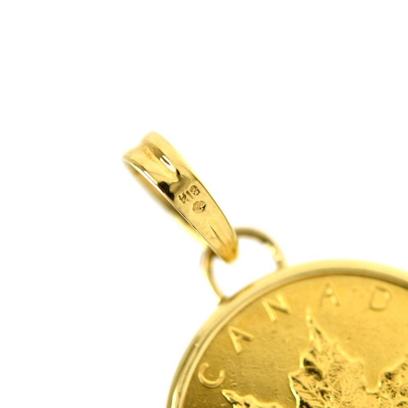 ペンダントトップ メイプルリーフ金貨 1/2oz 17.6g K24×K18 K18YG