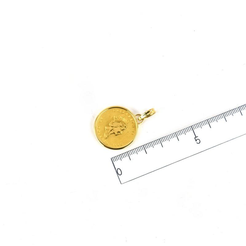 ペンダントトップ メイプルリーフ金貨 1/2oz 17.6g K24×K18 K18YG