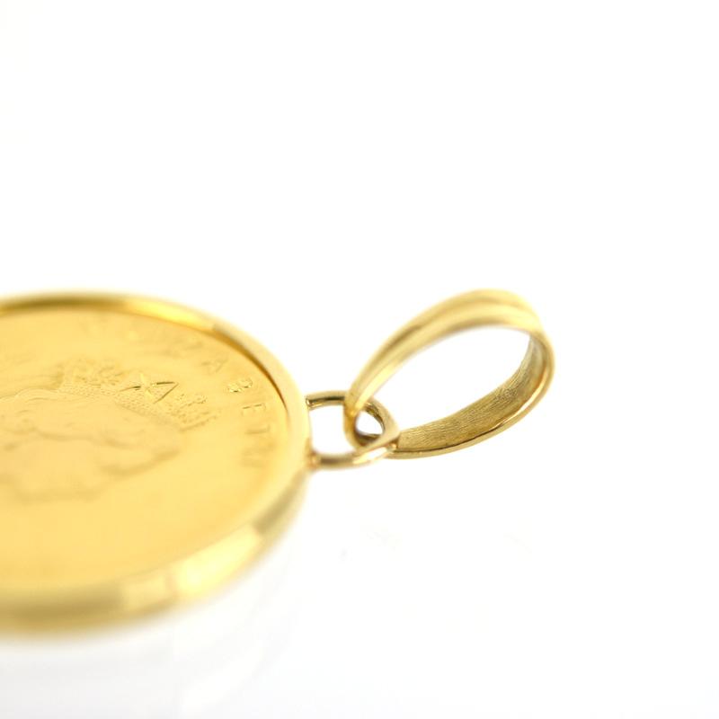 ペンダントトップ メイプルリーフ金貨 1/2oz 17.6g K24×K18 K18YG