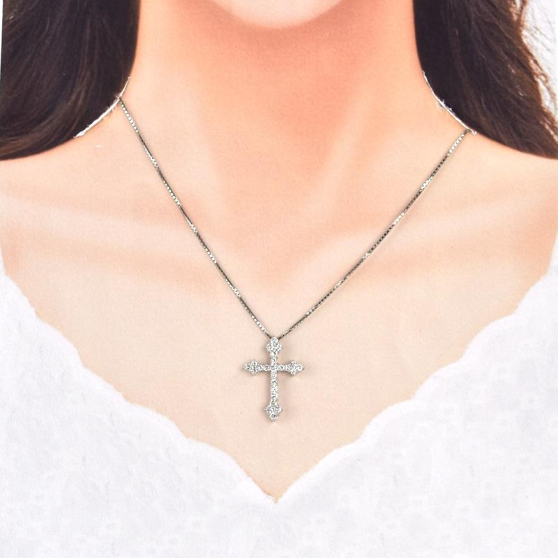 ネックレス レディース Pt850×900 プラチナ850 プラチナ900 クロス 