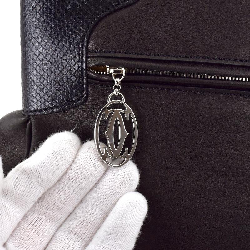 Cartier（カルティエ） ハンドバッグ ダークブラウン×ブラック