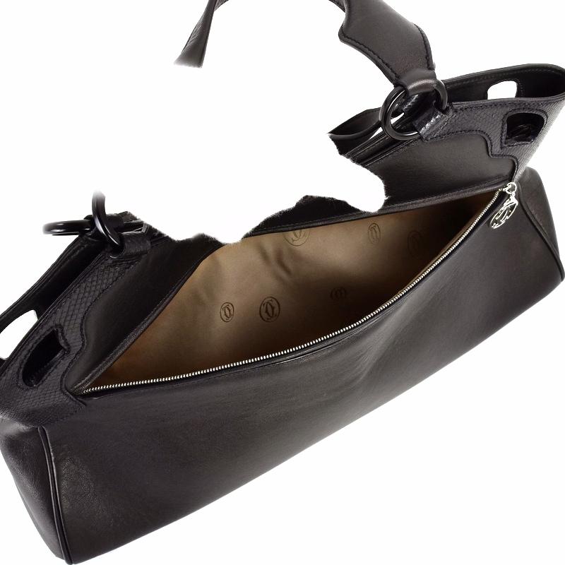 Cartier（カルティエ） ハンドバッグ ダークブラウン×ブラック