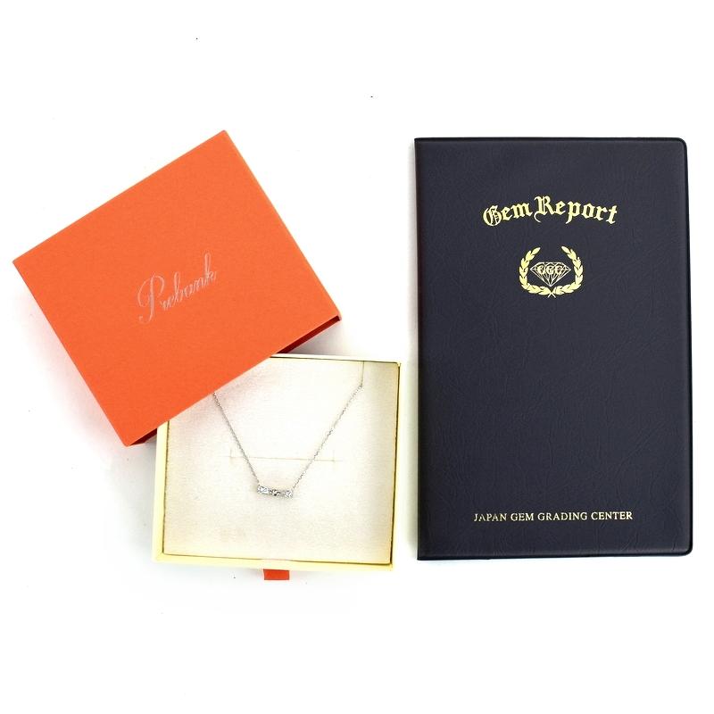 ダイヤ ネックレス リボンモチーフ ブラウンダイヤ 0.090ct 鑑別