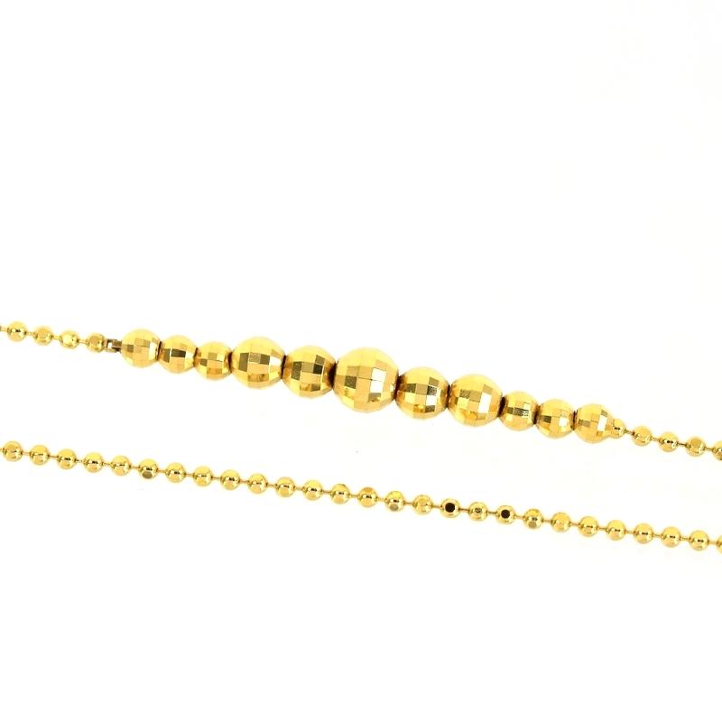 デザイン ネックレス K18YG イエローゴールド ミラーカットボール 40cm  
