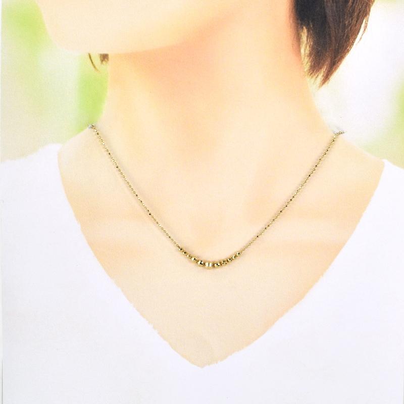 ネックレス レディース 18金 ミラーボールネックレス 40.5cm 4.6g  