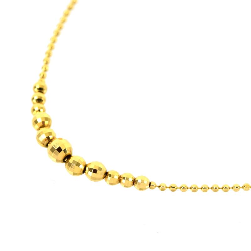 ネックレス レディース 18金 ミラーボールネックレス 40.5cm 4.6g  