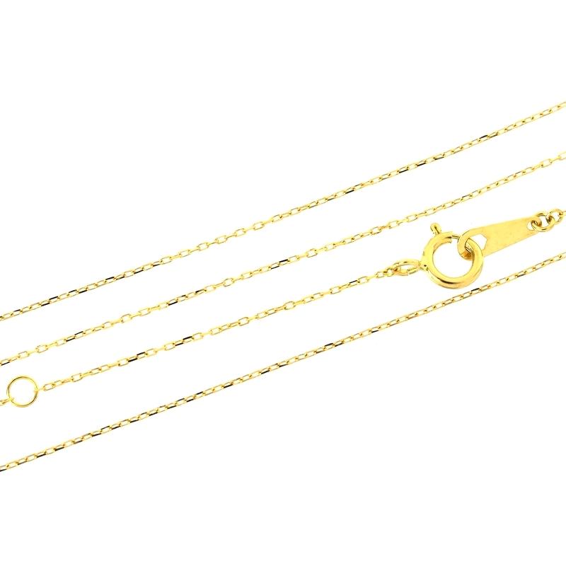 ネックレス レディース 18金 ネックレスチェーン 40cm 0.6g 小豆 