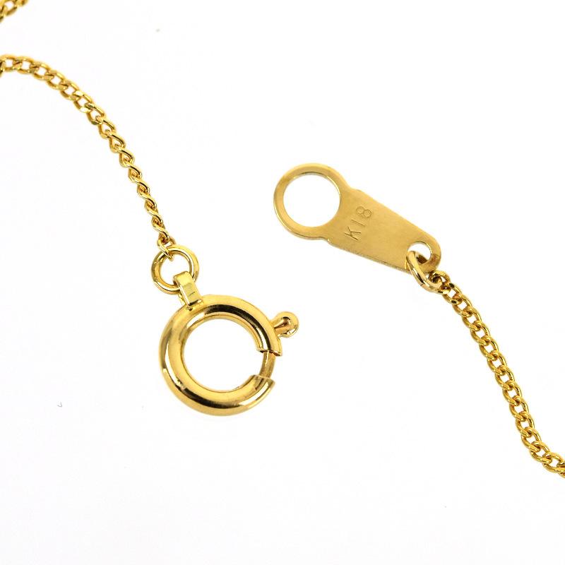ダイヤ ネックレス イエローゴールド 18金 18k ダイア 0.12ct ペア 