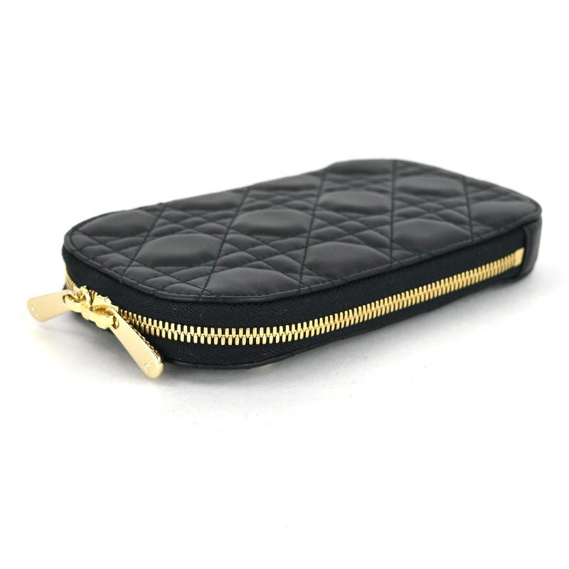 LADY DIOR フォンホルダー　カナージュラムスキンブラック Lady Dior ディオール レディディオール コーリンディオール フォン