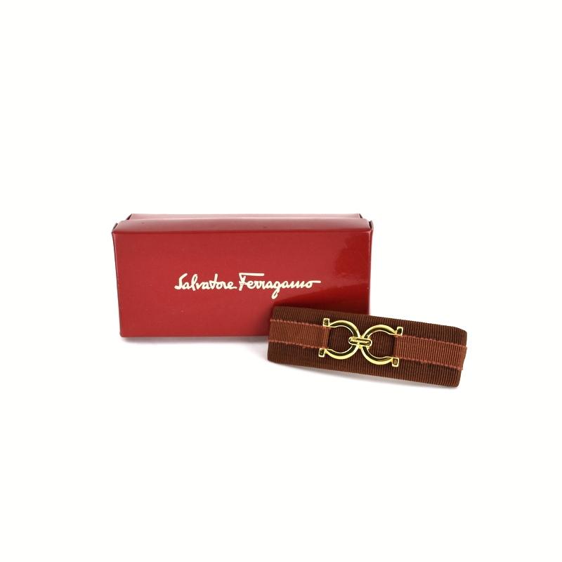 Salvatore Ferragamo バレッタ FERRAGAMO（フェラガモ） ヘアアクセサリー バレッタ ブラウン